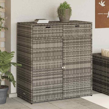vidaXL Tuinkast 105x55x113 cm poly rattan grijs, Verzenden, Nieuw