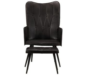 Relaxstoel met hocker | Echt leer | Laatste Stuk!, Minder dan 75 cm, Nieuw, Leer, Ophalen of Verzenden