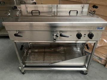 2x Giorik 10kW oliebollen - vis friteuse / oliebollenbak, Verzenden, Gebruikt, Fornuis, Frituur en Grillen