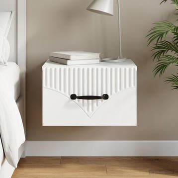 vidaXL Wandbeugel Bedkast met lade Wit 34,5 x 33 x 20 cm, Minder dan 45 cm, Verzenden, Nieuw, Minder dan 55 cm
