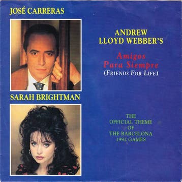 vinyl single 7 inch - JosÃ© Carreras - amp; Sarah Brightm., Verzenden, Zo goed als nieuw, 7 inch, Pop
