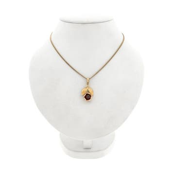 Bicolor gouden hanger van roos (Hanger of bedel), Sieraden, Tassen en Uiterlijk, Bedels, Ophalen of Verzenden, Gebruikt, Goud