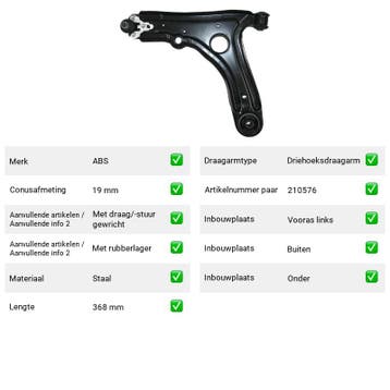 Draagarm Vooras links Volkswagen Golf 1.9 TDI Syncro, Verzenden, Nieuw, Volkswagen