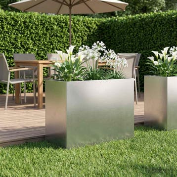 vidaXL Plantenbak zilver 60 x 30 x 50 cm Roestvrij staal, Verzenden, Minder dan 60 cm, Nieuw, Metaal