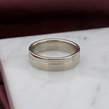 Witgouden heren (trouw)ring, Gebruikt, 19 tot 20, Heer, Ophalen of Verzenden