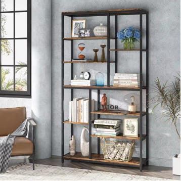 Industriële Boekenkast 200 cm – Open Vakkenkast met 9 Lagen, Huis en Inrichting, Kasten | Boekenkasten, Verzenden, Nieuw