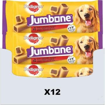 12x Pedigree Jumbone Medium Rund&Gevogelte 200 gr, Verzenden, Nieuw