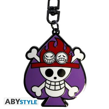 One Piece Skull Ace Metalen Sleutelhanger, Ophalen of Verzenden, Nieuw