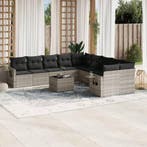 vidaXL 11-delige Loungeset met kussens poly rattan, Verzenden, Nieuw, Loungeset