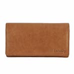 Landley Dames Harmonica Portemonnee Leer RFID Cognac Bruin, Sieraden, Tassen en Uiterlijk, Portemonnees, Verzenden, Nieuw, Overige merken