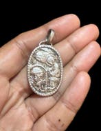 Indrukwekkende neogotische medaille Pèlerinage du Rosaire