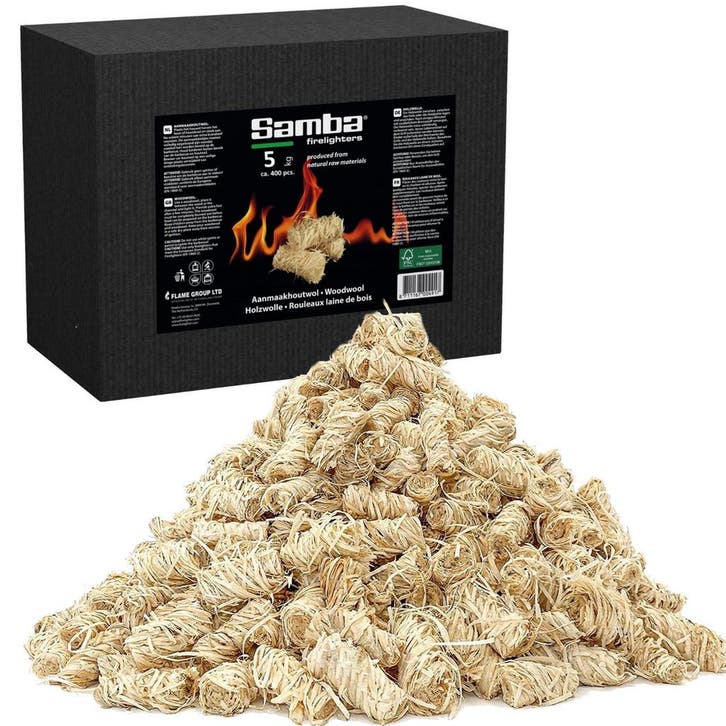 Samba aanmaakwokkels en aanmaakkrullen 5 kilo (ca 400 stu..., Tuin en Terras, Barbecue-accessoires, Nieuw, Ophalen of Verzenden