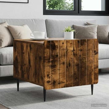 vidaXL Salontafel met lade Gerookt eiken 49 x 50 x 42 cm, Verzenden, Nieuw, Overige houtsoorten, 50 tot 100 cm