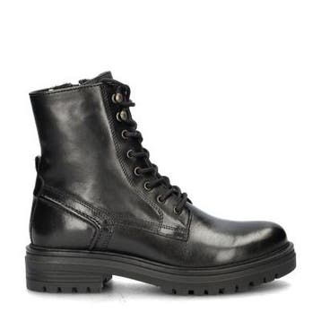 Nelson Monk veterboots voor dames in het Zwart, Verzenden, Zwart, Lage of Enkellaarzen, Nieuw