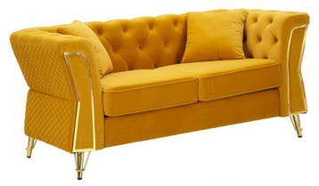 BANK EMY MOSTERD MET KUSSENS CM 162X83X76, Ophalen of Verzenden, Nieuw