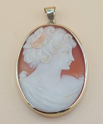 Cameo - 14 karaat Geel goud, Schelp