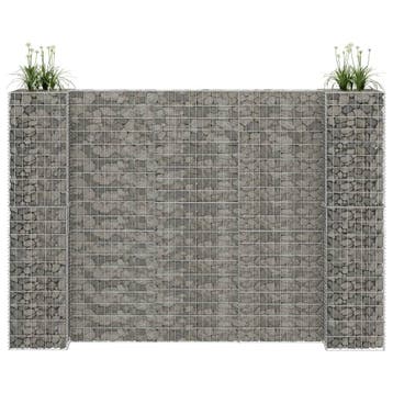 vidaXL Gabion plantenbak H-vormig 260x40x180 cm staaldraad, Tuin en Terras, 100 cm of meer, Verzenden, Nieuw, Metaal