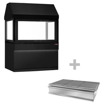 GGM Gastro | Houtskoolgrill TORONTO - 1500mm - Zwarte |, Huis en Inrichting, Verzenden, Nieuw, Effen