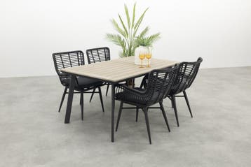 Jasmine/Vigo 160 cm. tuinset 5-delig, Verzenden, Nieuw, Wicker, Tuinset