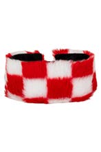 Hoofdband Bont Rood Wit geblokt, Kleding | Dames, Ophalen of Verzenden, Nieuw