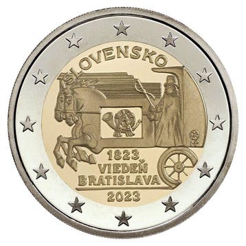 Slowakije 2 Euro Postkoets 2023 UNC, Verzenden