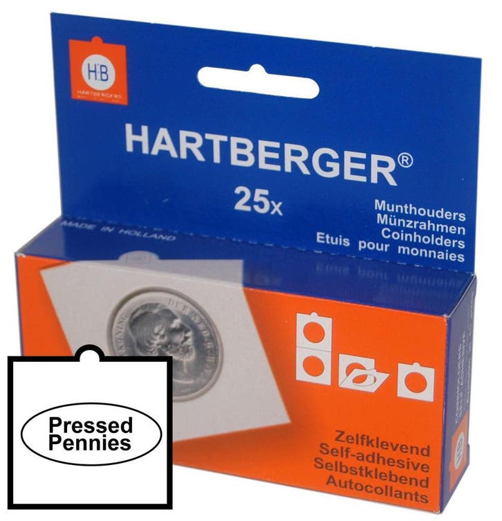 Hartberger Munthouders PRESSED PENNIES (25x) zelfklevend, Postzegels en Munten, Munten en Bankbiljetten | Toebehoren, Verzamelmap