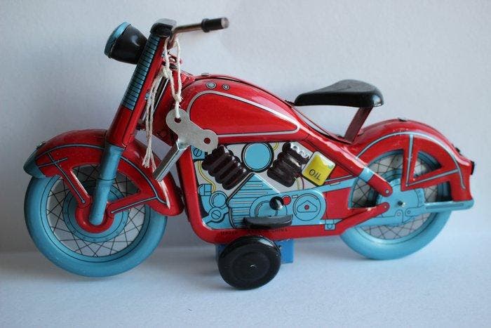 MS China - Motorfiets MS359 - Opwindbaar blikken speelgoed, Antiek en Kunst, Antiek | Speelgoed