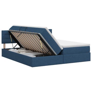 vidaXL Opslag bed met hoofdeinde 2 st Blauw Nep Leer, Verzenden, Nieuw, Blauw