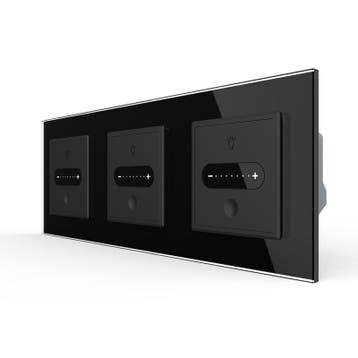 Livolo | Zwart | SR+SR+SR | Slide-Dimmer | EC | Smart Home, Ophalen of Verzenden, Nieuw