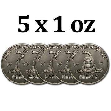 Verenigde Staten. 5 x 2027 1 oz Titanium Dont Tread on Me