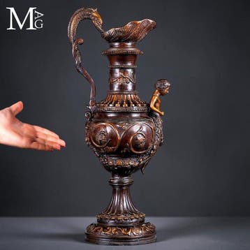 Franse Neo-Renaissance bronzen kruik – mythologische
