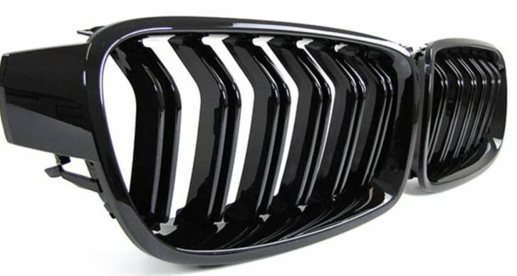 Hoogglans zwarte dubbel spijls M look grill nieren BMW 3, Auto diversen, Tuning en Styling, Verzenden