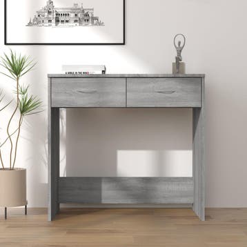 vidaXL Bureau 80x40x75 cm bewerkt hout grijs sonoma, Verzenden, Nieuw