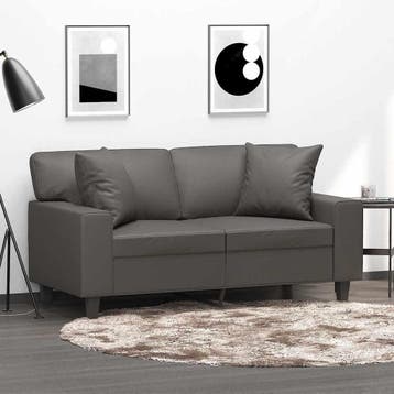 vidaXL Sierkussens 2 st 40x40 cm kunstleer grijs, Huis en Inrichting, Woonaccessoires | Kussens, Verzenden, Nieuw, Grijs