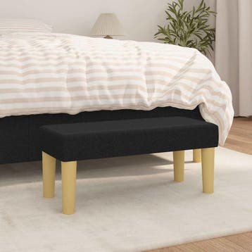 vidaXL Bankje 70x30x30 cm stof zwart, Verzenden, Nieuw, Stof, Minder dan 150 cm