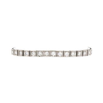 Witgouden tennisarmband met diamant 14 karaat, Verzenden, Zo goed als nieuw, Goud
