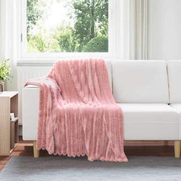vidaXL Gooi Deken Roze 150 x 130 cm Fleece, Verzenden, Nieuw, Roze