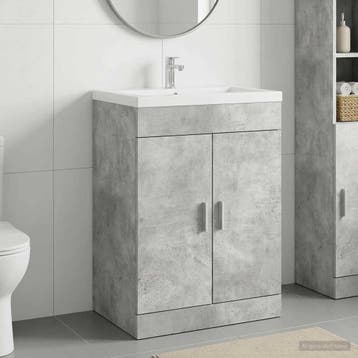 vidaXL Badkamer onder wastafel kast Betongrijs 56 x 37,5 x, Verzenden, Nieuw