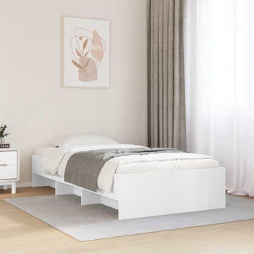 vidaXL Bedframe bewerkt hout wit 90x200 cm, 90 cm, Eenpersoons, Verzenden, Wit
