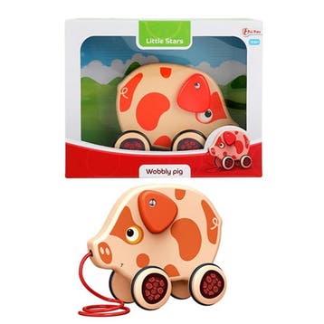 Toi-Toys Peuter trekfiguur - wiebelend varken - oranje -..., Ophalen of Verzenden, Nieuw