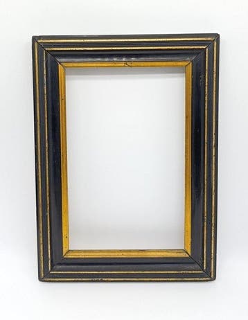Lijst - Bladgoud, zwart eboniseerd, Antiek en Kunst