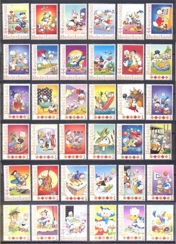Nederland 2010 - Donald Duck Duckstad complete serie, Postzegels en Munten, Postzegels | Nederland, Gestempeld