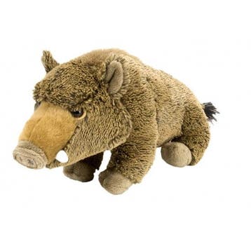 Pluche wild zwijn knuffel - zittend - 30 cm - natuur, Verzenden, Nieuw