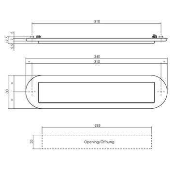 Intersteel Briefplaat ovaal 340x80mm met klep/regenrand -, Verzenden, Nieuw