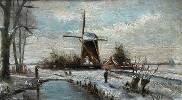 Hollandse school (XX) Naar Roelofs - Winters landschap
