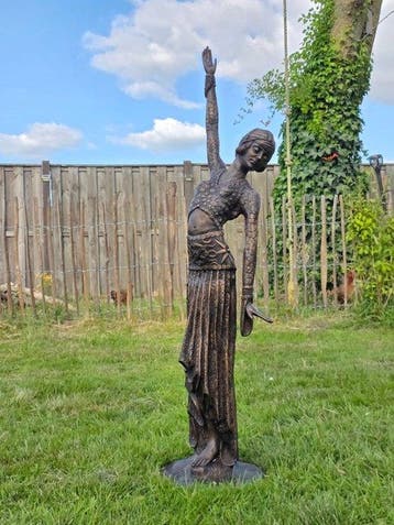 Beeld, XL Bronze: Lady Dancer Sculpture – Art Deco inspired