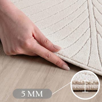Rond Buitenkleed | Nova | Palmblad | Crème | 120x120 cm, Verzenden, Nieuw