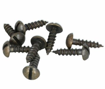 200 stuks bolkopschroef 3,0 x 12 messing antiek, Verzenden, Nieuw