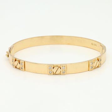 Armband - 18 karaat Geel goud Diamant (Natuurlijk) - Bangle, Sieraden, Tassen en Uiterlijk, Nieuw