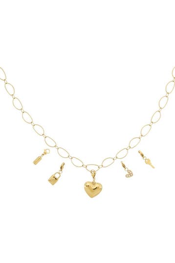Goudlief Grote hart diy ketting (Hangerkettingen, Kettingen), Sieraden, Tassen en Uiterlijk, Verzenden, Nieuw, Zilver, Overige materialen